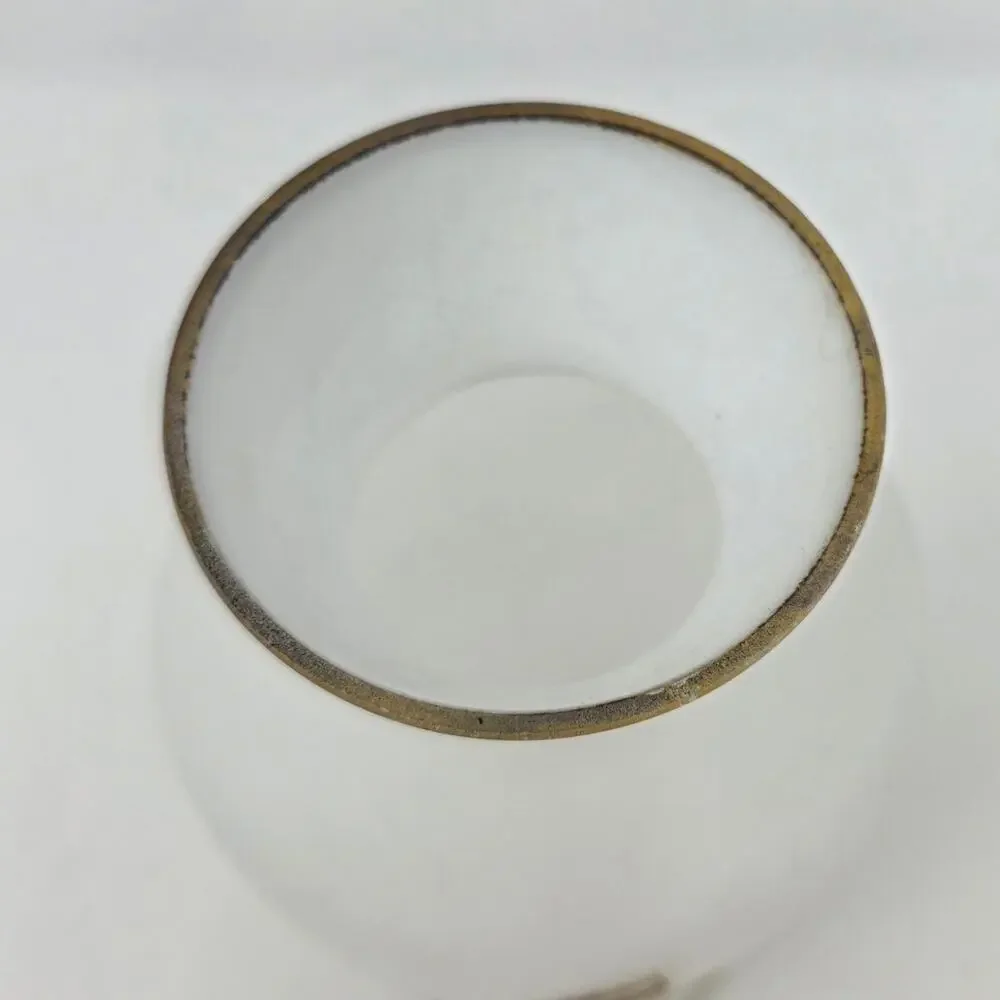 Vintage Japanese Frosted Glass Gold Rose Vase MCM Floral Decor